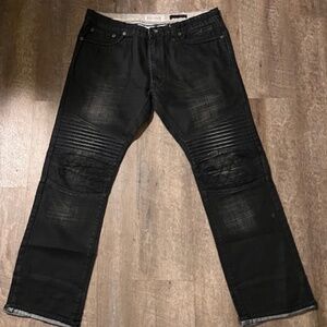 Addicted Soul Black Distressed Biker Jeans – Size 38
